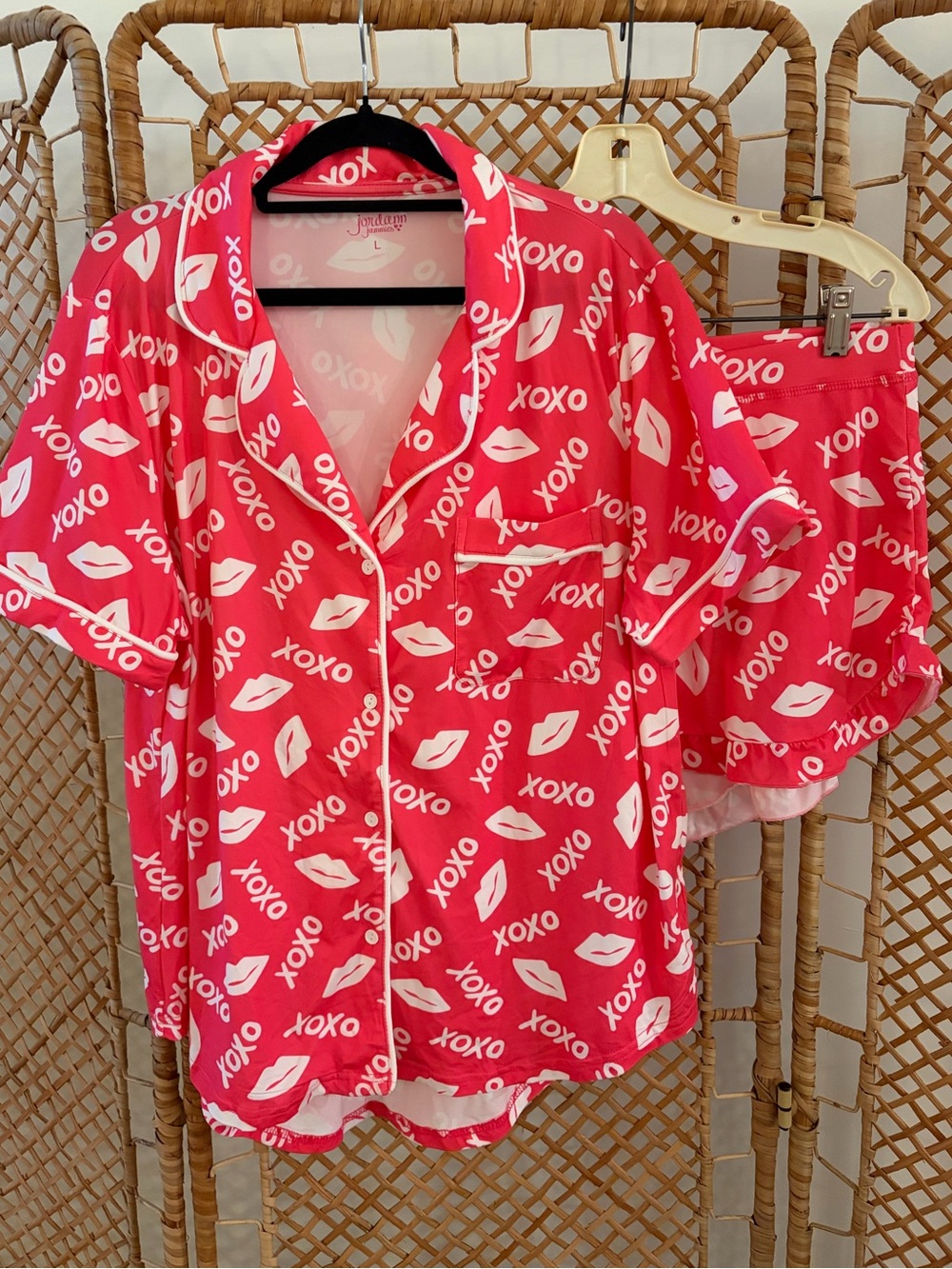 NWT Jordann’s Jammie’s Women’s Pink XOXO Short Pajama Set - Picture 3 of 10
